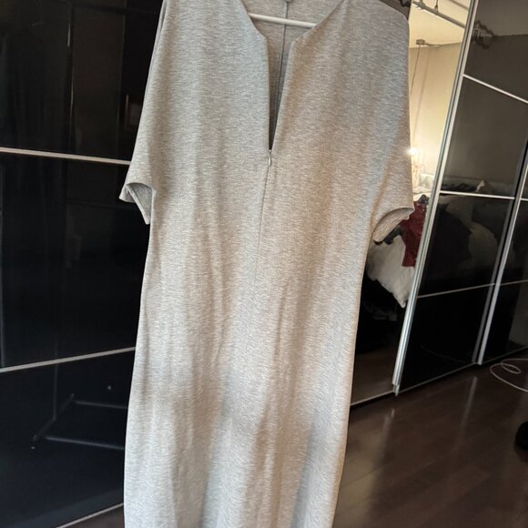 COS Light Grey Zip Front Marle Jersey Dress - Picture 9 of 9